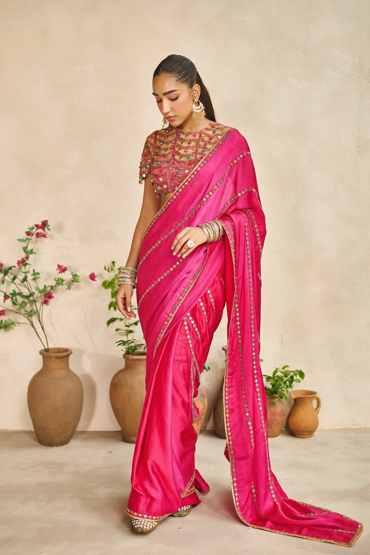 Gulabo banjaran trinkle saree