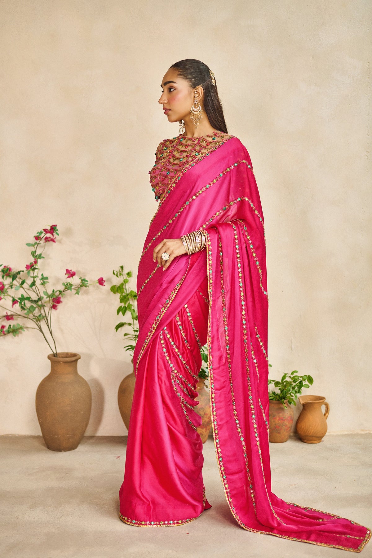 Gulabo banjaran trinkle saree
