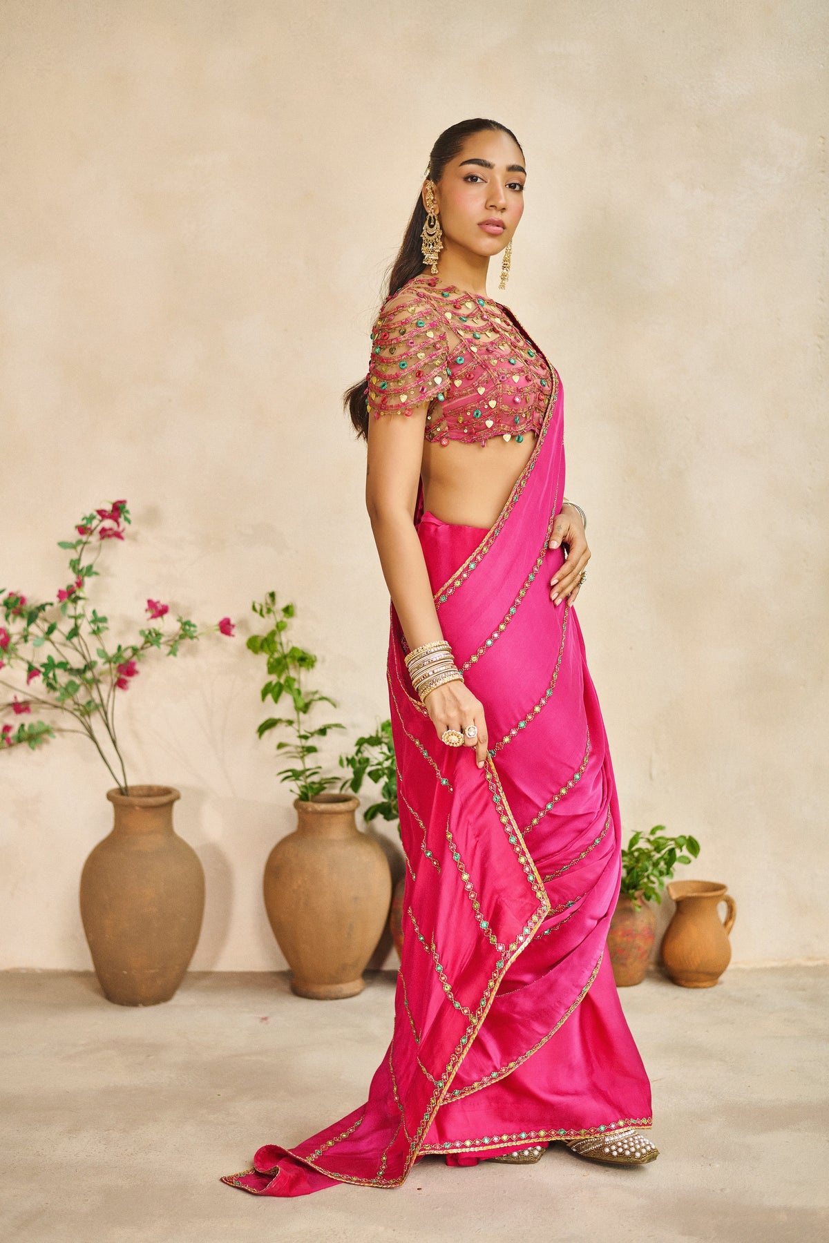 Gulabo banjaran trinkle saree