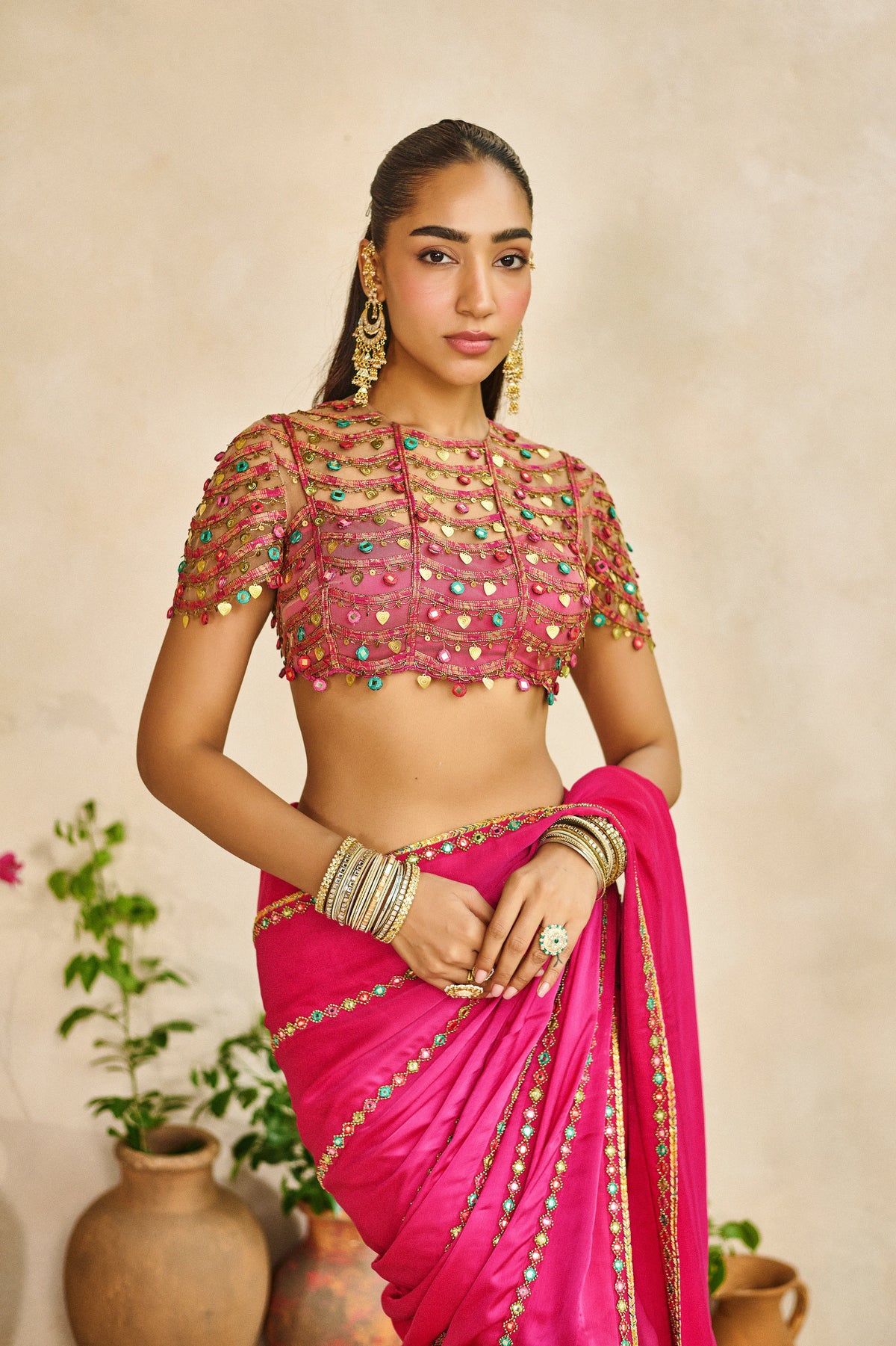 Gulabo banjaran trinkle saree