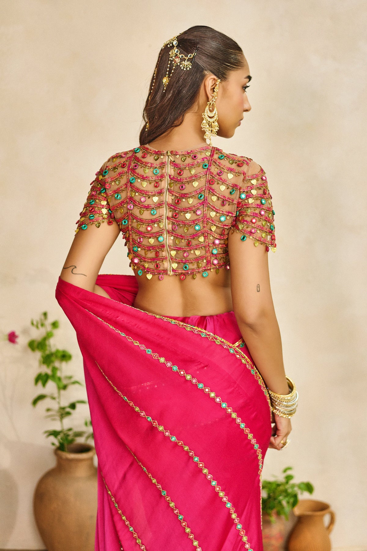 Gulabo banjaran trinkle saree