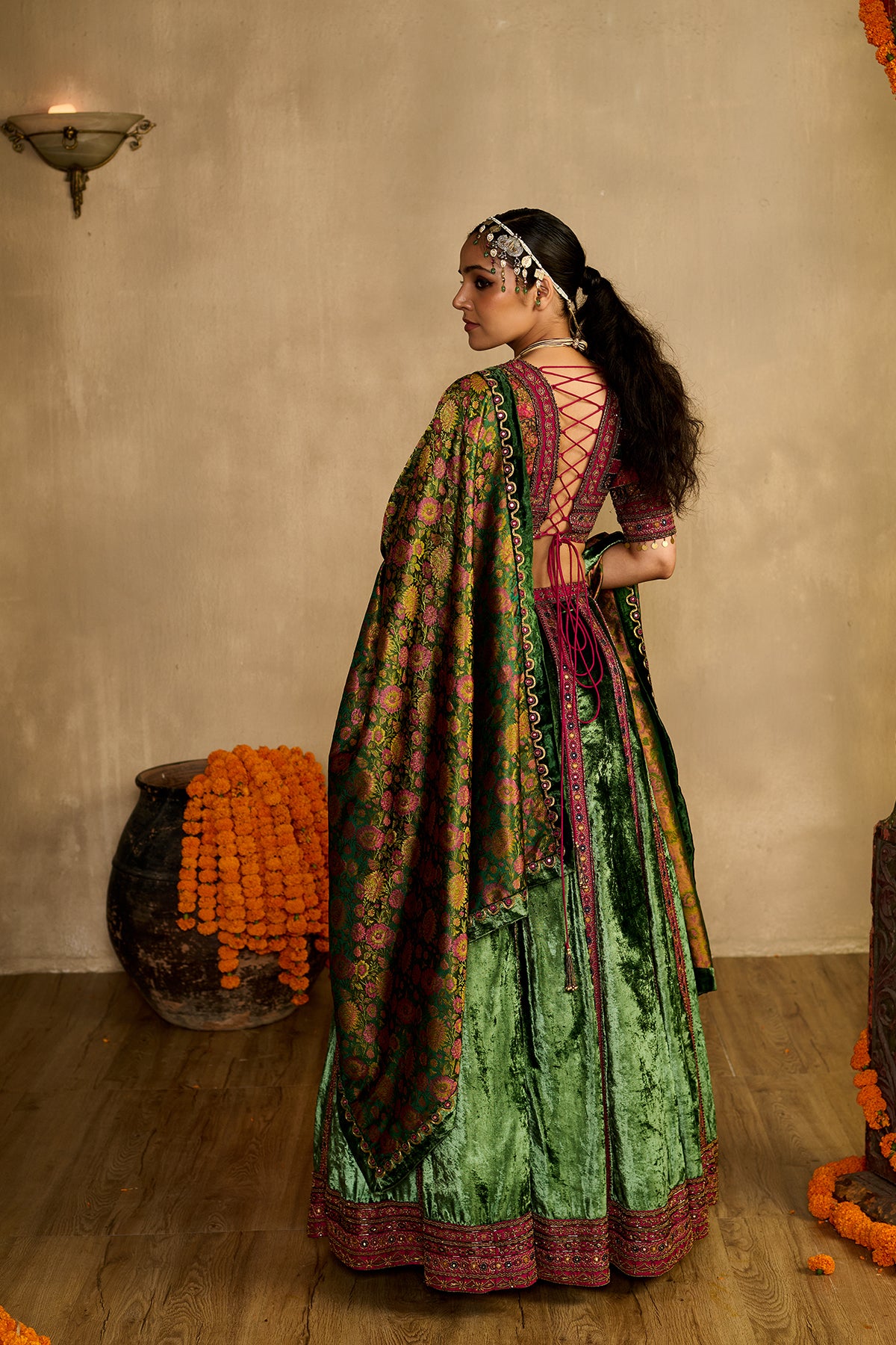 Haryali haze lehenga set