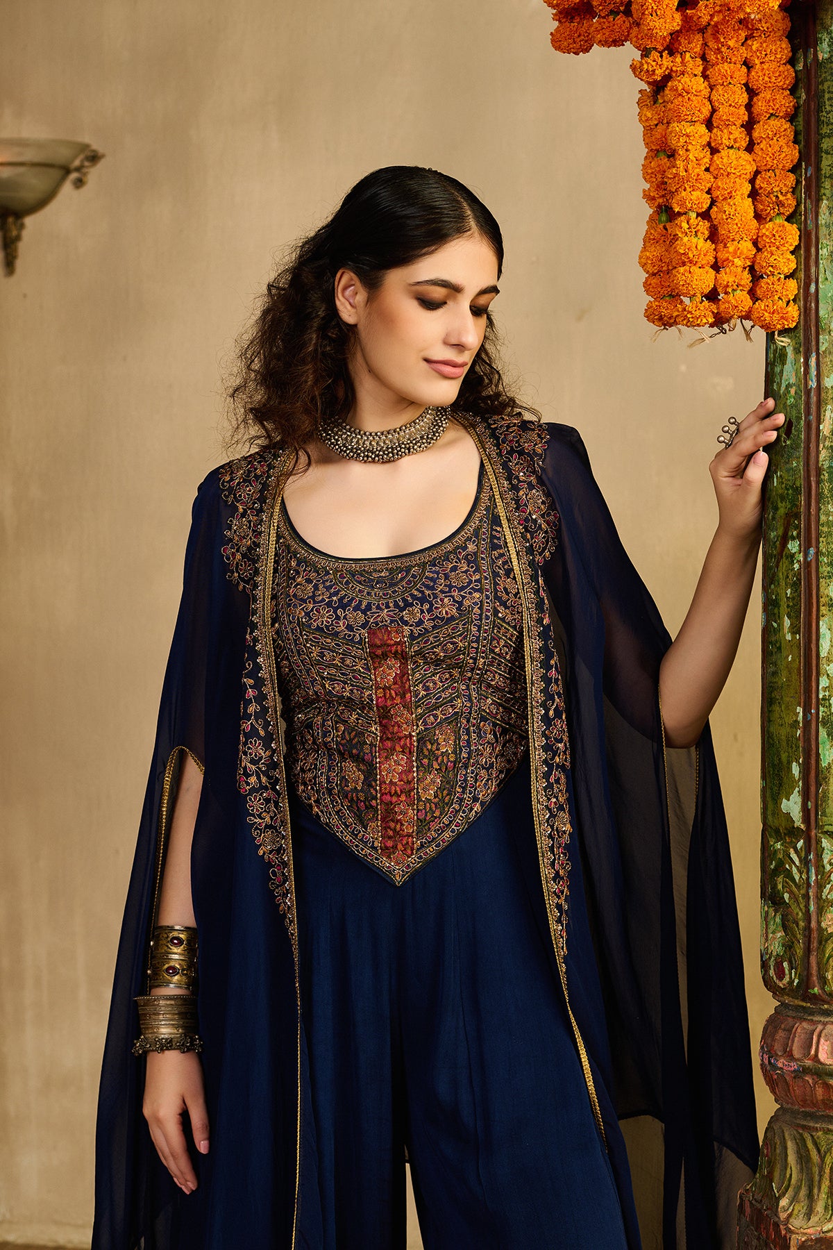 Midnight Jumpsuit Set with cape