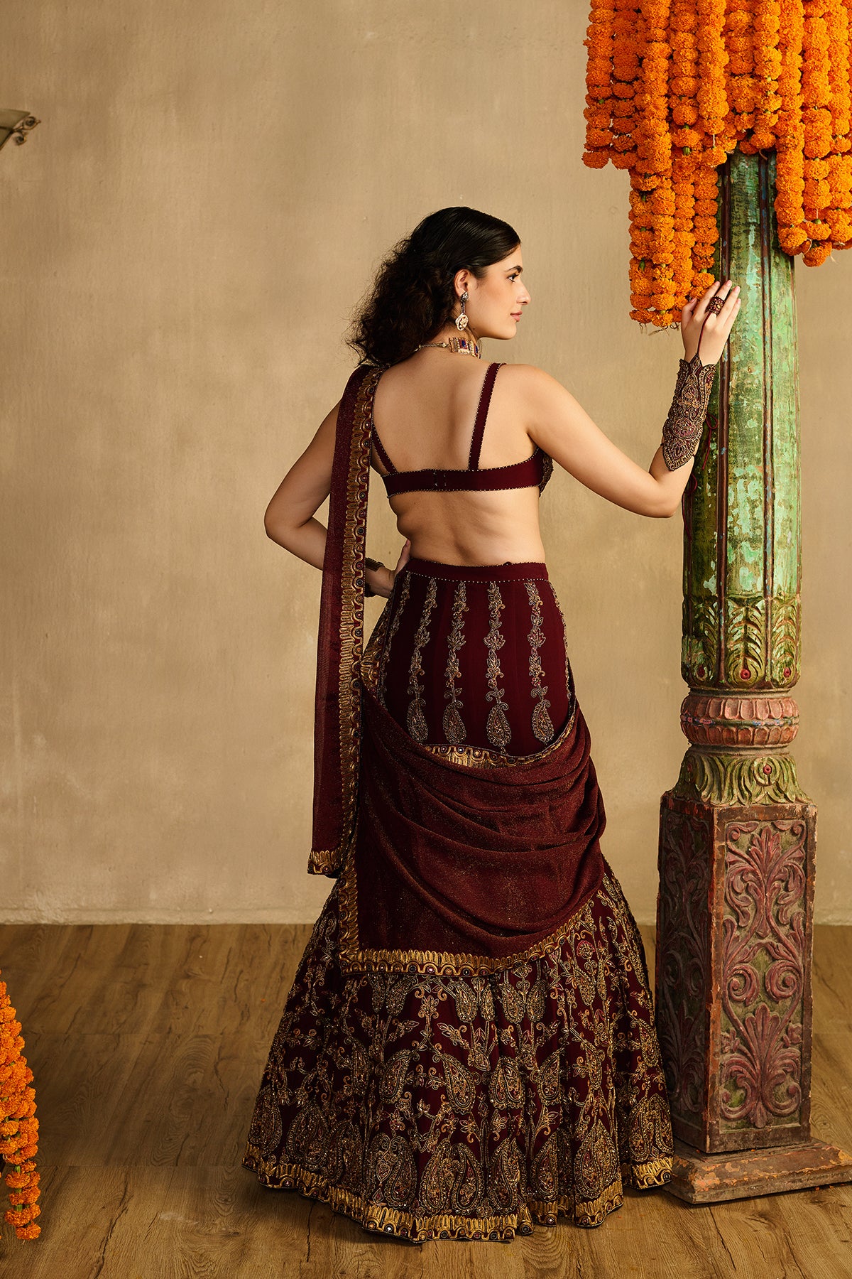 Miraaz maroon Lehenga Set
