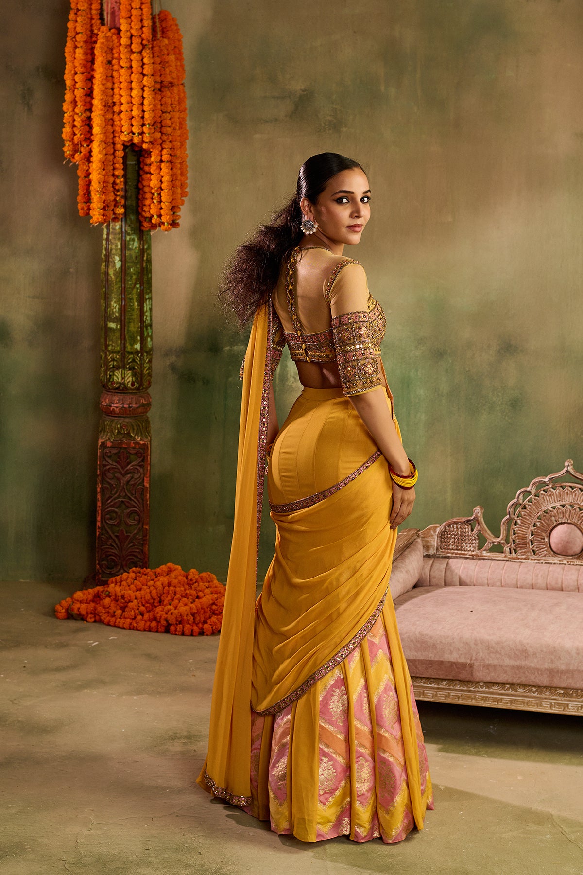 Genda glory lehenga set
