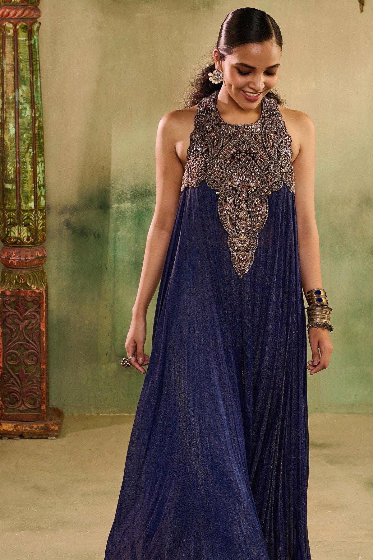 Begum midnight blue Kurta Set