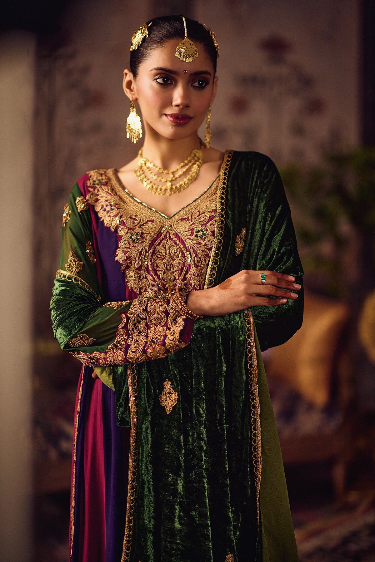 Velvet Odhni Kurta salwar set