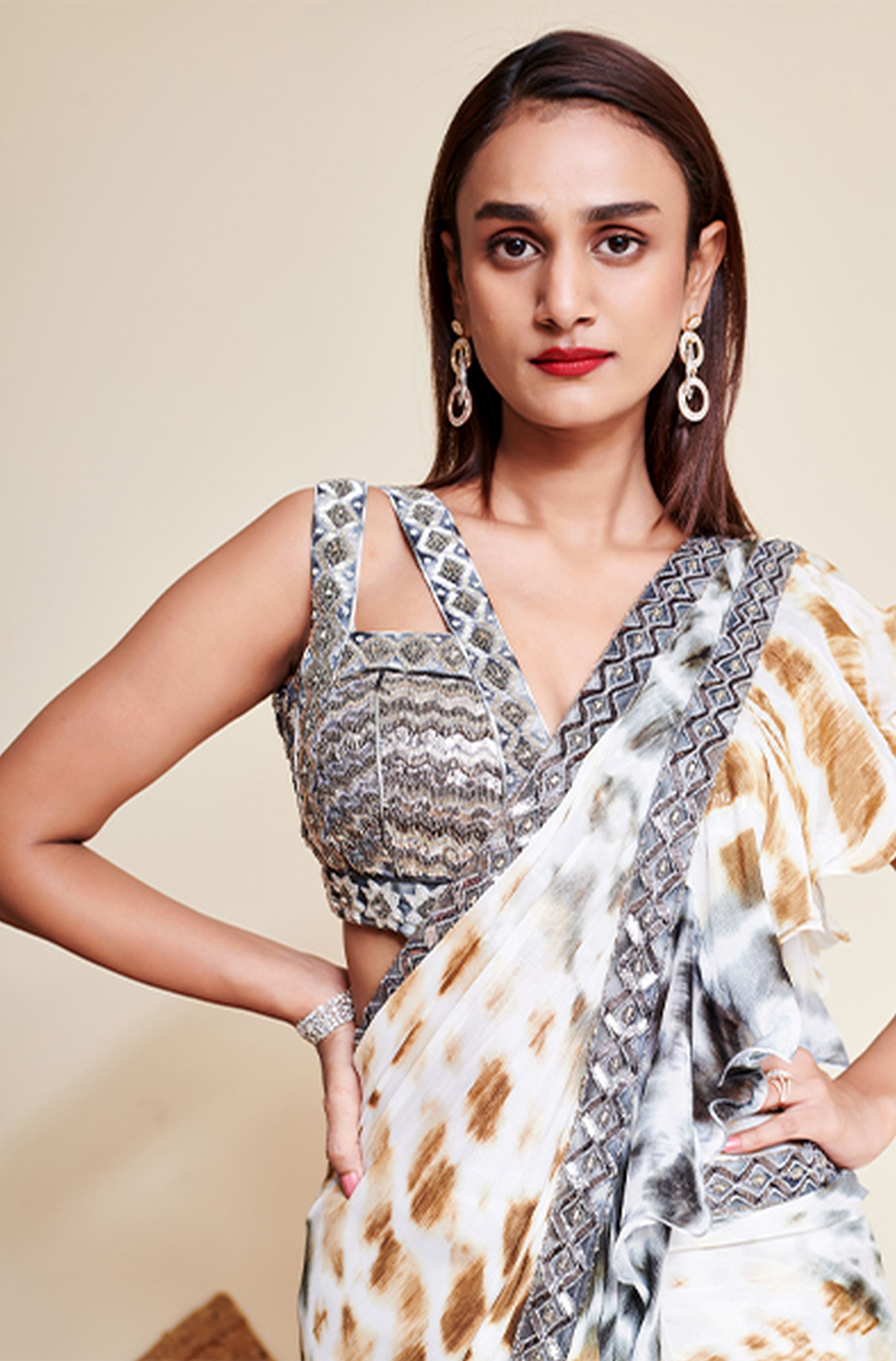 Zuri Ruffle Saree